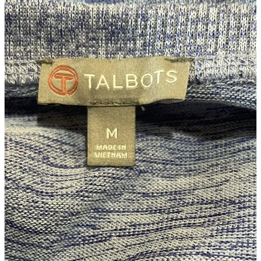 Talbots Heathered Blue Knit Dress Short Sleeves Comfort Size Medium - Picture 3 of 3
